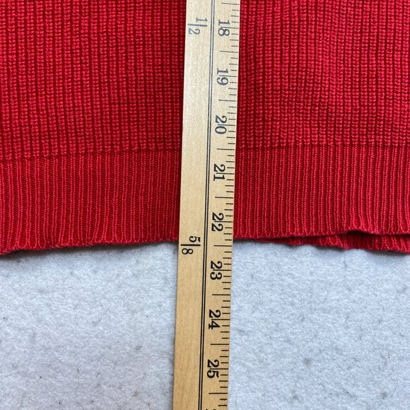 VINTAGE Lord Jeff Sweatshirt Mens XL Red Knit V-Neck Cotton 90s Pullover - Picture 11 of 13